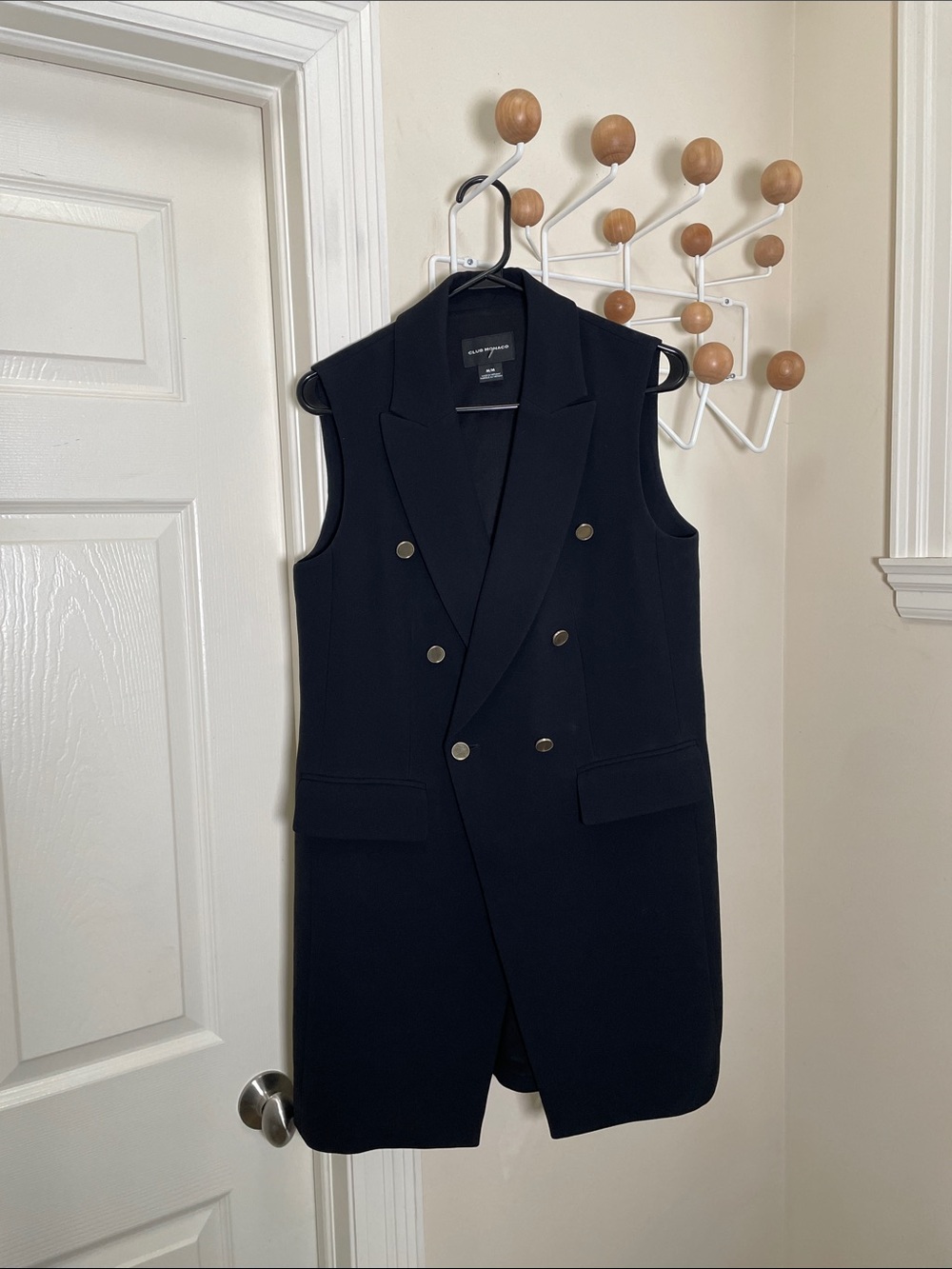 Club Monaco  Old Money Suit Vest Gold Buttons - Black - M